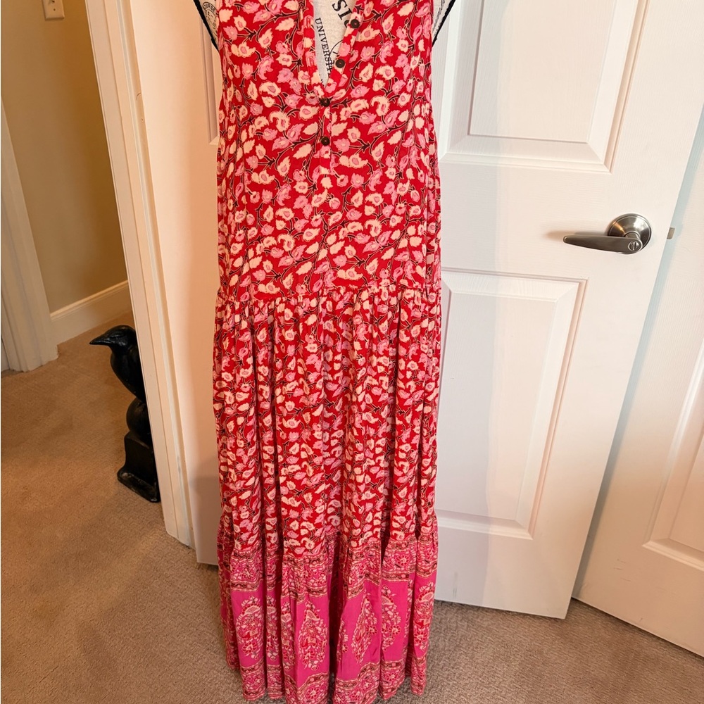 Spell Red Floral Maxi Dress Medium EC FINAL PRICE